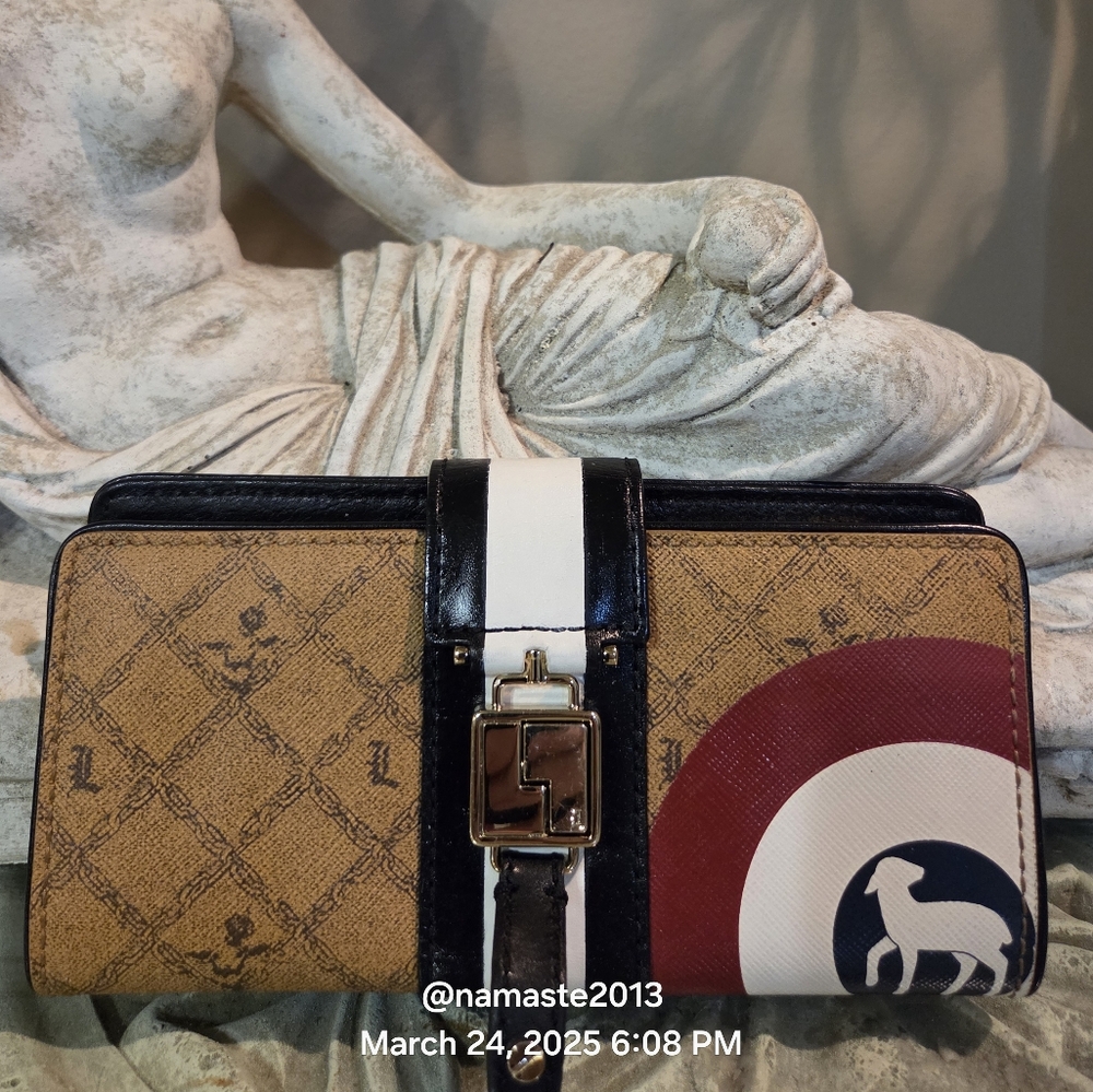 L.A.M.B. Gwen Stefani Bullseye Wallet Designer Leather Celebrity #111